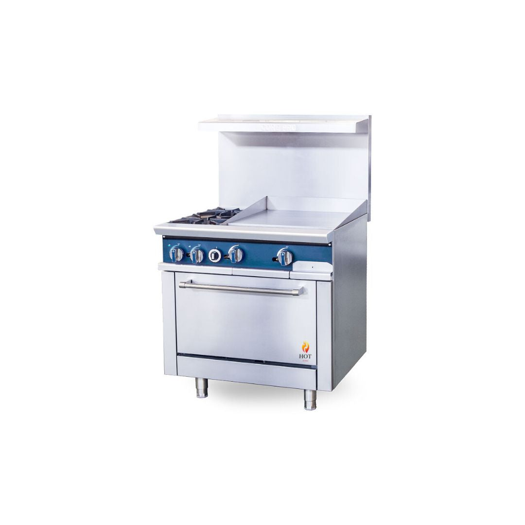 Gas Range with Built-In Convection Oven 36"w/24" Griddle top (Thermostat) HZ-CR36-24TG
