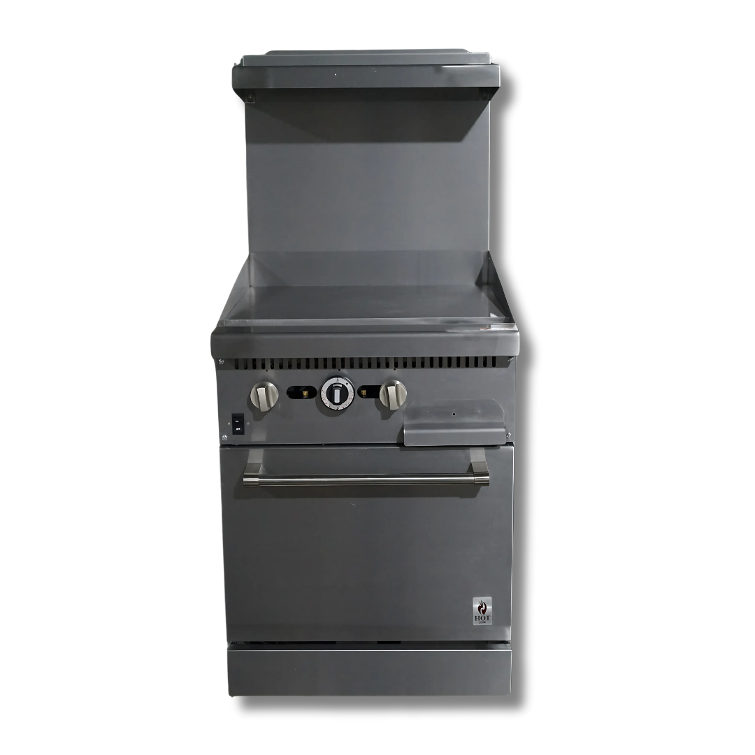 Gas Range with Built-In Convection Oven 24"w/24" Griddle top HZ-CR24-24MG