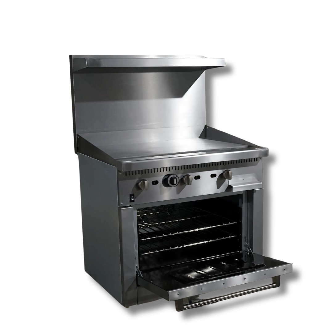 Gas Range with Built-In Convection Oven 36"w/36" Griddle top HZ-CR36-36MG