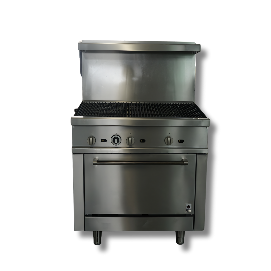 Gas Range 36"w/36"Charbroiler top HZ-R36-36CB