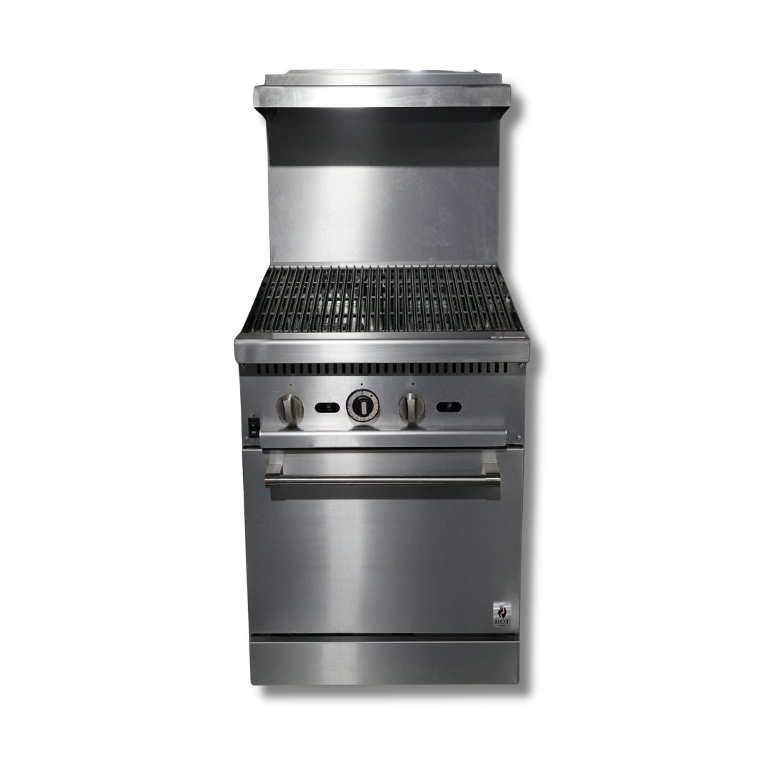 Gas Range with Built-In Convection Oven 24"w/24"Charbroiler top HZ-CR24-24CB