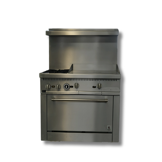 Gas Range with Built-In Convection Oven 36"w/24" Griddle top (Thermostat) HZ-CR36-24TG