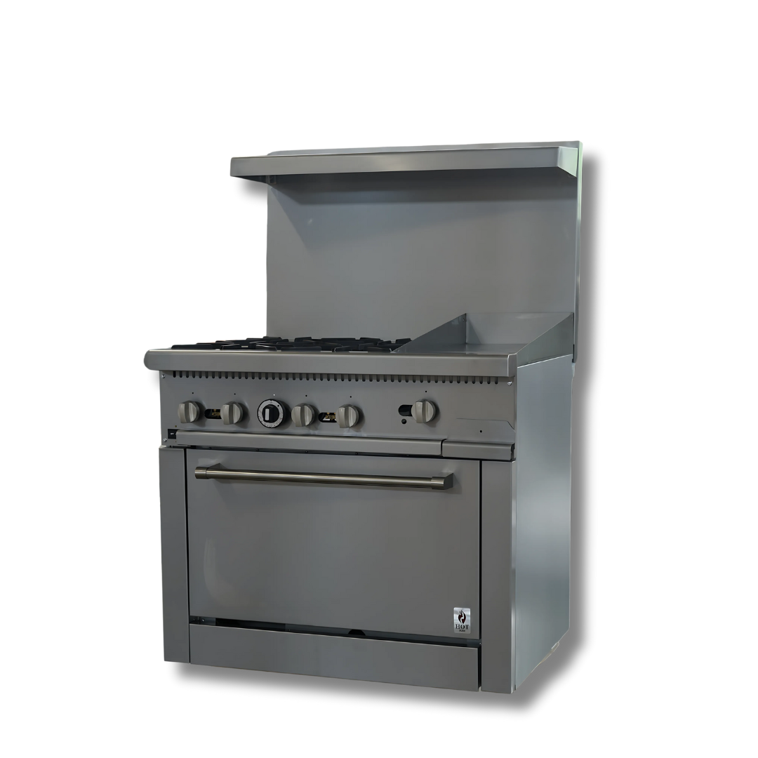 Gas Range with Built-In Convection Oven 36"w/12" Griddle top HZ-CR36-12MG