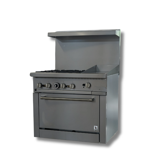 Gas Range with Built-In Convection Oven 36"w/12" Griddle top HZ-CR36-12MG
