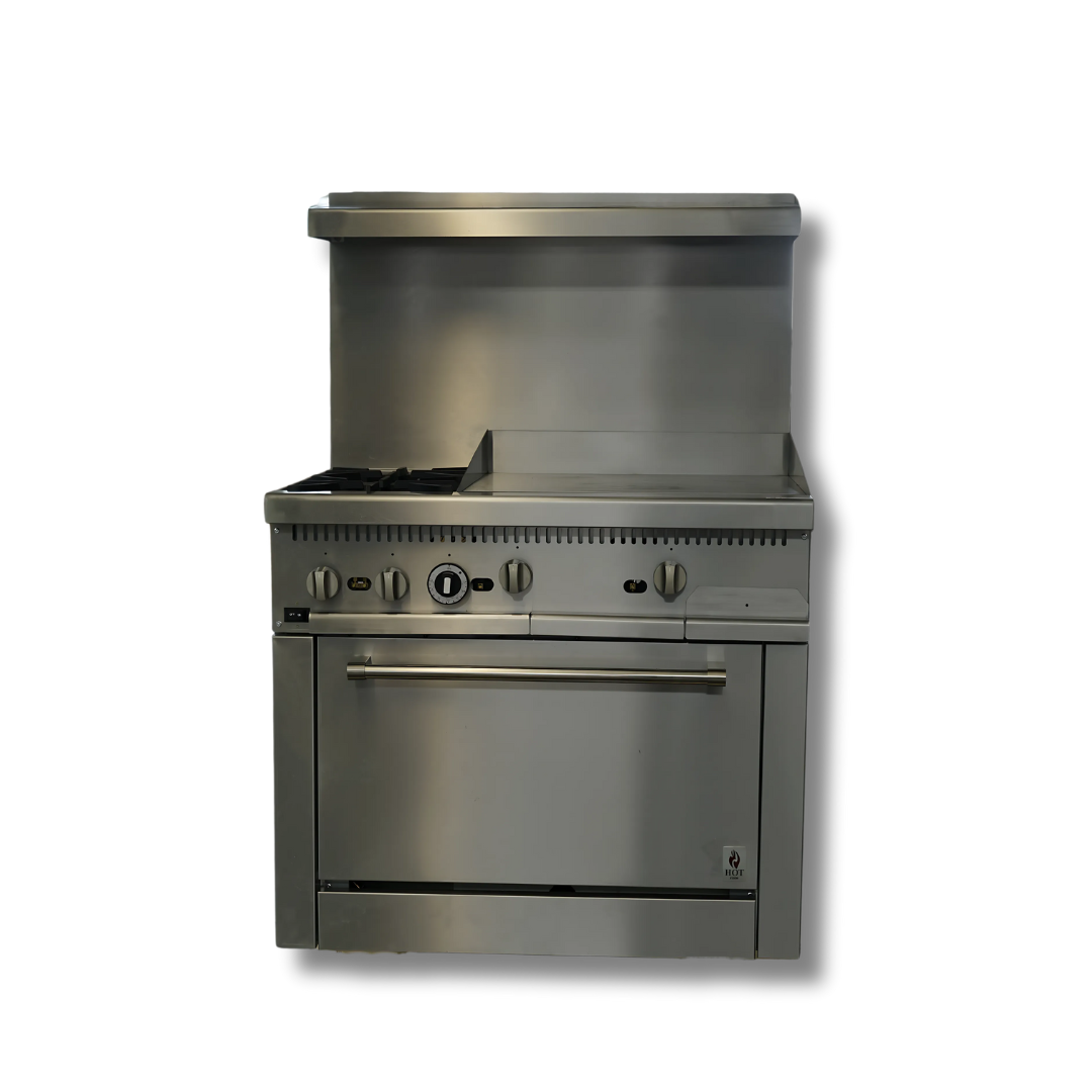 Gas Range with Built-In Convection Oven 36"w/24" Griddle top HZ-CR36-24MG