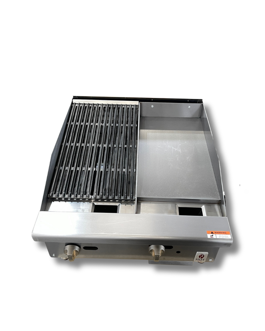 Countertop Gas Combination Charbroiler and Griddle 24"-HZC-12C12G