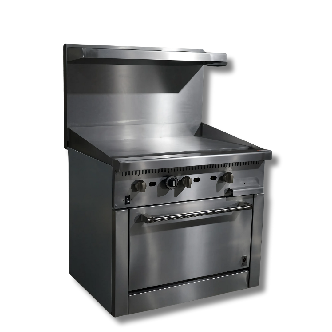 Gas Range with Built-In Convection Oven 36"w/36" Griddle top HZ-CR36-36MG
