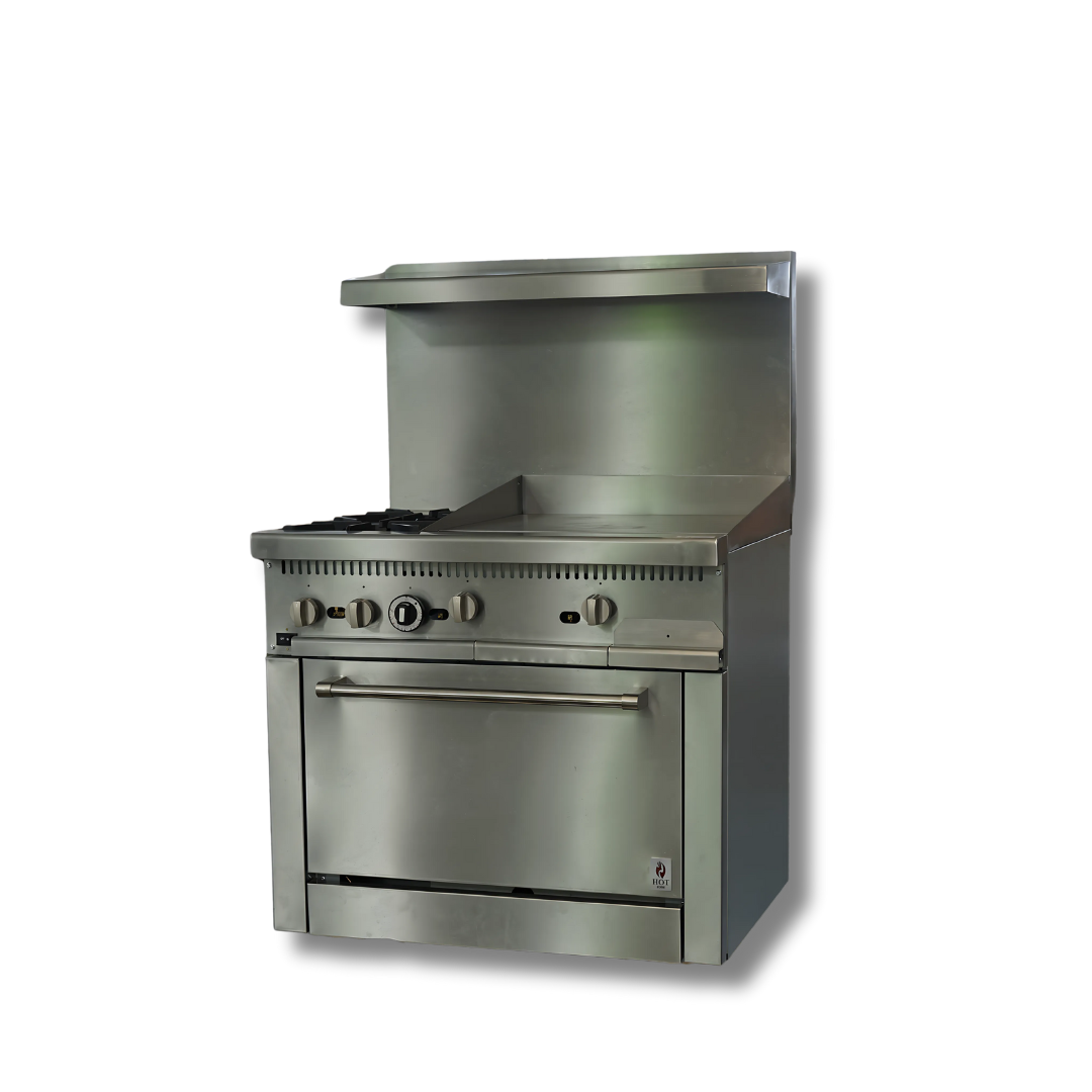 Gas Range with Built-In Convection Oven 36"w/24" Griddle top (Thermostat) HZ-CR36-24TG