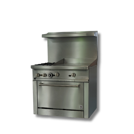 Gas Range with Built-In Convection Oven 36"w/24" Griddle top HZ-CR36-24MG