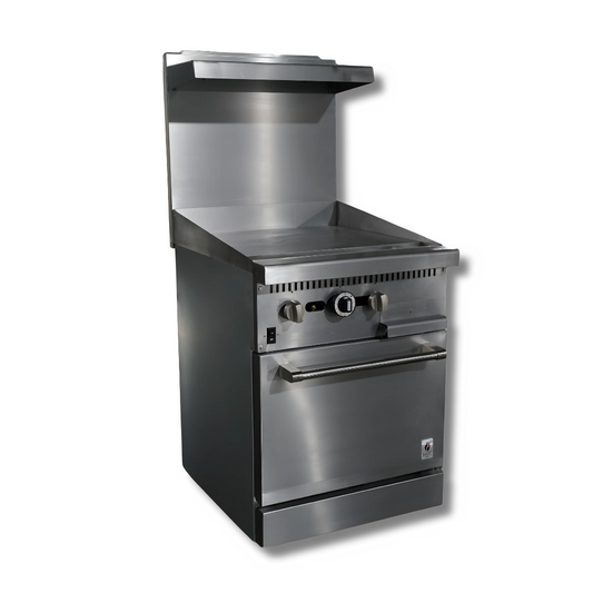 Gas Range with Built-In Convection Oven 24"w/24" Griddle top HZ-CR24-24MG